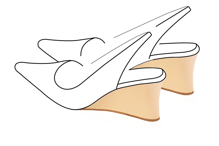 3 1&frasl;8 inch / 8 cm high wedge heels. Front view - Florence KOOIJMAN